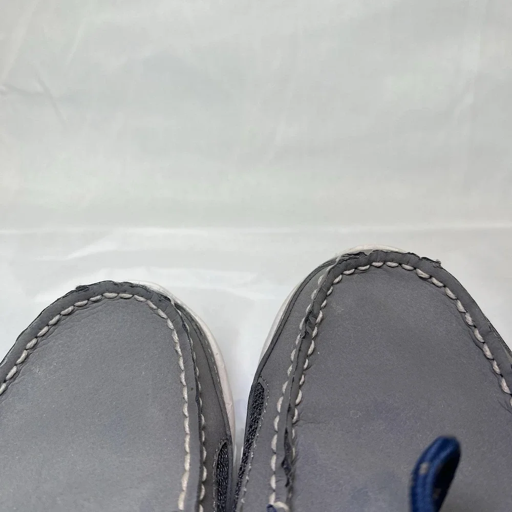 Sperry Boat‎ Lite Gray Blue 3-Eye Lace Up Boat Shoe Men 8.5 Medium Slip On Tie